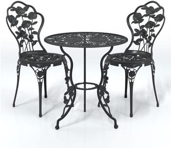 vidaXL 3-tlg. Bistro-Set Aluminiumguss schwarz (317739)