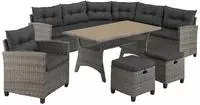 KONIFERA Gartenlounge-Set "Keros Premium" Set, 2x 2er Sofa, 1x Ecke, 1x Sessel, 2x