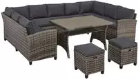 KONIFERA Gartenlounge-Set "Rotterdam" Set, 3x 3er Sofa, 2x Hocker, 1x Tisch