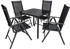 VCM Alu-Gartenset 80 Schwarzglas Tisch + 4 Stühle
