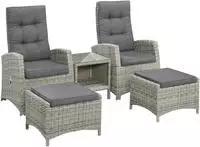 KONIFERA Gartenlounge-Set "Monaco" Set, 2x Sessel, 2x Hocker, 1x Tisch 49x49 cm,