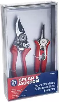 Spear & Jackson Bypass-Gartenschere und Blumenschere Set, rosa (CUTTINGSET6)