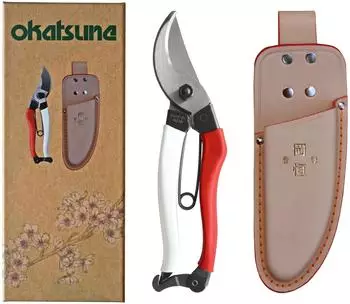 Okatsune Geschenkset Astschere 103 mit Lederhülle 108