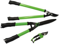 BR&Uuml;DER MANNESMANN Gartenscheren-Set, 3-teilig Farbe: schwarz/gr&uuml;n, Griffe mit