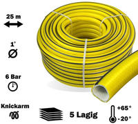 Premium Gartenschlauch 1 Zoll 25m - Grau