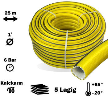 TecnoTubi Premium Gartenschlauch 25mm 1 Zoll 25m