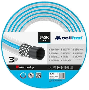 Cellfast Gartenschlauch BASIC 1\" 20m 3-lagiger Schlauch UV-best&auml;ndig Allwetter