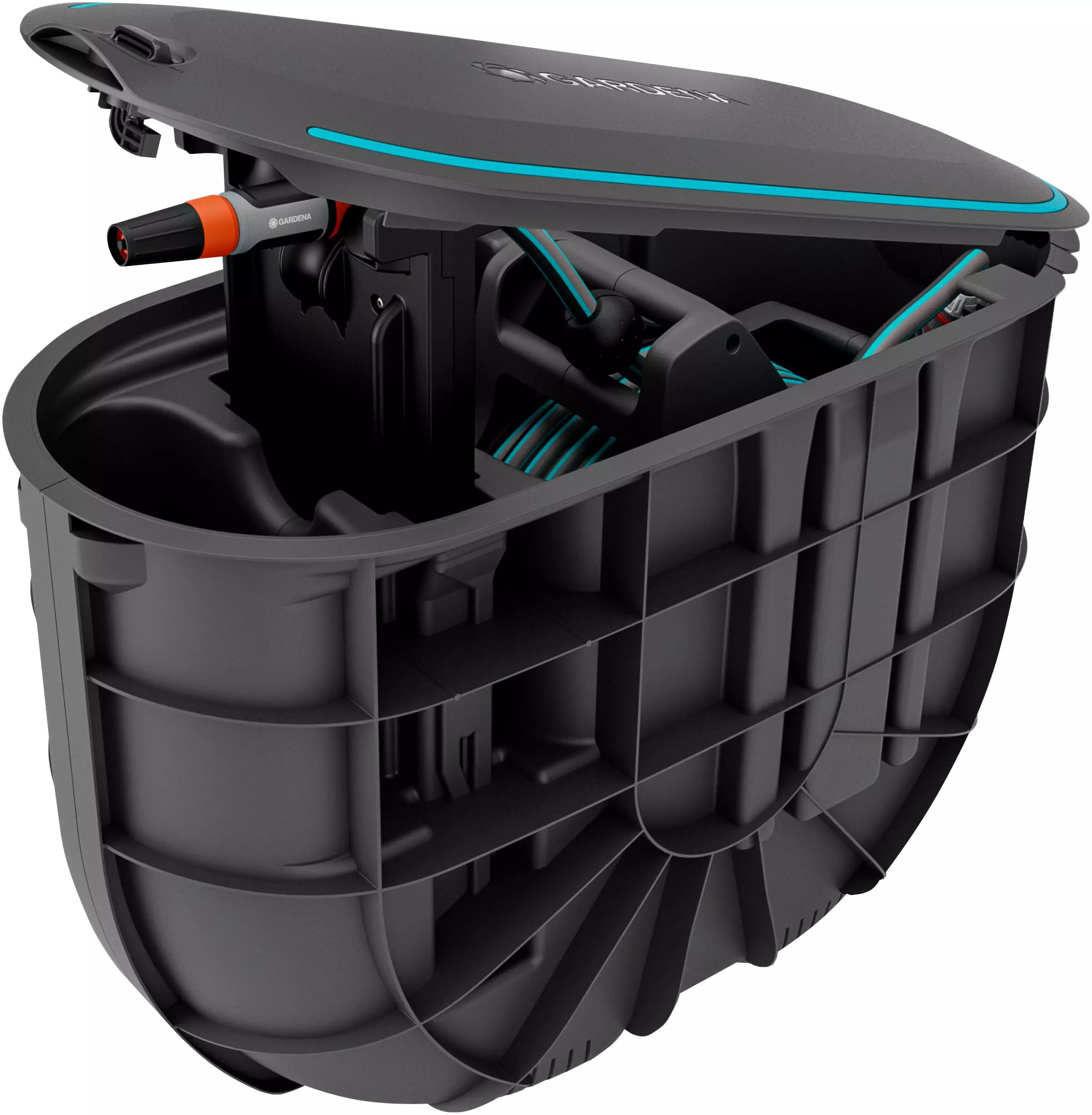 Gardena Undercover Schlauchbox RollUp M mit 20 m Schlauch Schlauchbox