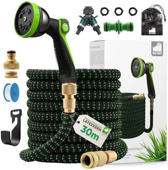 Fepro Flexibler Gartenschlauch mit 10 Funktion 30m Premium