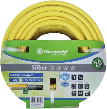 Floraworld Gartenwasserschlauch 20 mm 3/4Z 50 m Silber