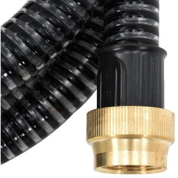 vidaXL Saugschlauch mit Messing-Anschlüssen 1,1" 15 m PVC Schwarz (151064)
