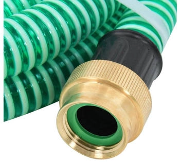vidaXL Saugschlauch mit Messing-Anschlüssen 1,1" 7 m PVC Grün (151044)