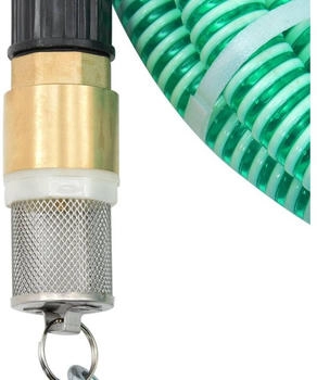 vidaXL Saugschlauch mit Messing-Anschlüssen 1,1" 10 m PVC Grün (151047)