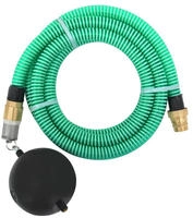 vidaXL Saugschlauch mit Messing-Anschl&uuml;ssen Gr&uuml;n 1,1" 15 m PVC