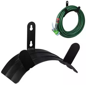 Relaxdays Wall-mounted garden hose holder black 45 m