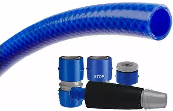 Tatay Blue Line Gartenschlauch-Set 25m &Oslash;3/4" 3-lagig, 20 bar, blau (9935405)