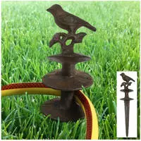 Spetebo Gusseisen Umlenkpflock Dunkelbraun - Vogel / 6er Set - Gartenschlauch