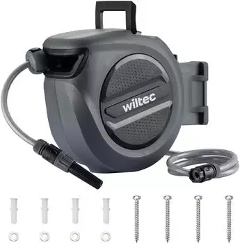 XPOtool Wand Schlauchbox mit Aufroll-Automatik und 15m Wasserschlauch