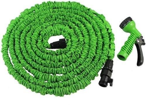 XXL Gartenschlauch Flexischlauch Multifunktionsbrause Grün 10-30m Gewindeadapter