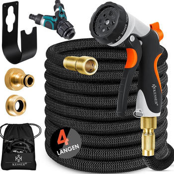 Kesser Premium flexibler Gartenschlauch 15 m schwarz