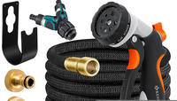 Premium Gartenschlauch Flexibler Wasserschlauch Dehnbarer Flexischlauch Schwarz...