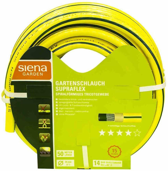 Siena Garden Gartenschlauch 25mm 50m gelb/grün (116264)
