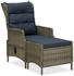 vidaXL Verstellbarer Gartensessel + Fußhocker Poly Rattan (31330)