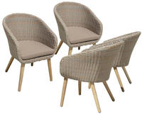 Garden Pleasure Gartenstuhl "VISALIA" (Set) 4 Stk.4er Set, mit Auflagen, 2er Set