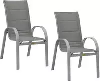 MERXX Stapelstuhl "Amalfi Deluxe" (Set) 2 Stk.2er Set, Alu/Textil, stapelbar
