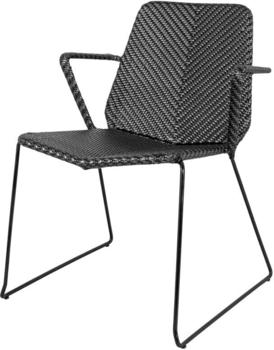 Cane-line Vision Stapelstuhl Stahl/Geflecht Schwarz (5403SG)