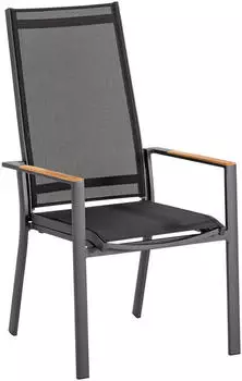 Niehoff Palos Flex Hochlehner Aluminium/Textilene Schwarz-Dunkelgrau (G182-100-330)