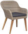vidaXL Gartenstühle mit Polstern 2 Stk. Poly Rattan Braun