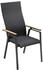 Solpuri Soul Verstellsessel Aluminium/Textilene/Teak Natur-Dunkelgrau (SOU-107-305.TA-062)