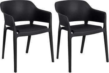 CLP Bistrostuhl 2er Set stapelba Kunststoff schwarz (323171)