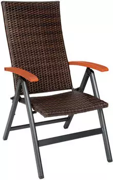 TecTake Rattanstuhl Canberra mit Aluminiumgestell klappbar 72x58x108cm braun