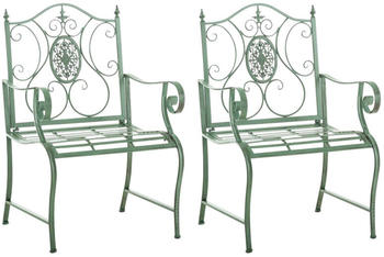 CLP 2er Set Gartenstühle Punjab antik-grün