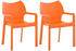 orange: CLP 2er Set Stapelstuhl DIVA