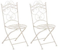 CLP Gartenklappstuhl, Creme, Metall, 40x92x50 cm, Gartenm&ouml;bel, Gartenst&uuml;hle,