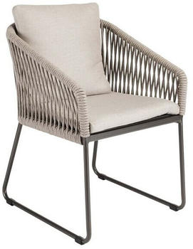 Stern Marla Gartensessel Aluminium/Rope Weiß/Dunkelgrau/Braun (415566)