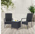 Juskys Yoro Gartenstuhl Set mit Armlehnen Rattan 2 Stück schwarz