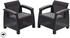 Keter Corfu Dou 2er Set Gartensessel Kunststoff graphit