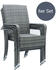 Juskys Yoro Gartenstuhl Set mit Armlehnen Rattan 6 Stück grau