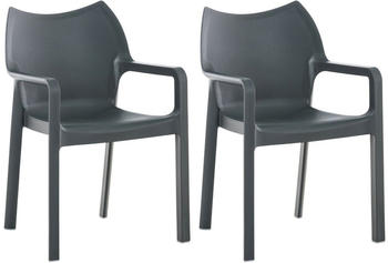 CLP 2er Set Stapelstuhl DIVA dunkelgrau