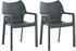 CLP 2er Set Stapelstuhl DIVA dunkelgrau