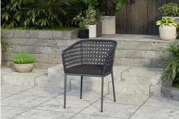 Outflexx Zui Diningsessel anthrazit Alu/Rope 66x64x85cm + Polster mit Reißverschluss (PRT643-darkgrey)
