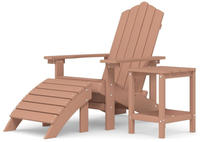 vidaXL Adirondack-Gartenstuhl mit Hocker & Tisch HDPE Braun