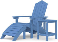 vidaXL Adirondack-Gartenstuhl mit Hocker & Tisch HDPE Aquamarin