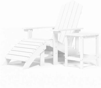 vidaXL Adirondack-Gartenstuhl mit Tisch weiß