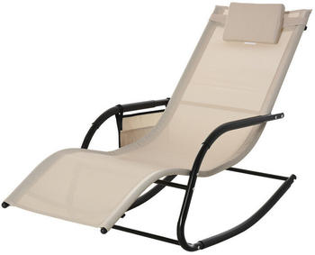 Outsunny Schaukelstuhl Atmungsaktive Mesh-Gewebe Beige