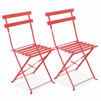 Oviala Bistroklappstühle 2 Stk. Stahl rot (103558)